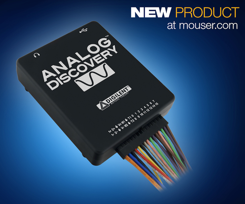 Digilent’s Analog Discovery Oscilloscope now at Mouser
